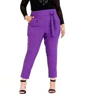 Torrid Purple High Rise Fromt Tie Slacks